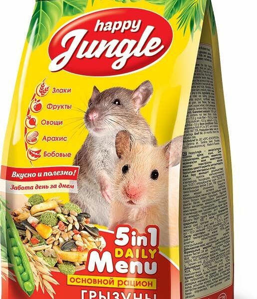 Корм для грызунов Злаковое ассорти Happy Jungle