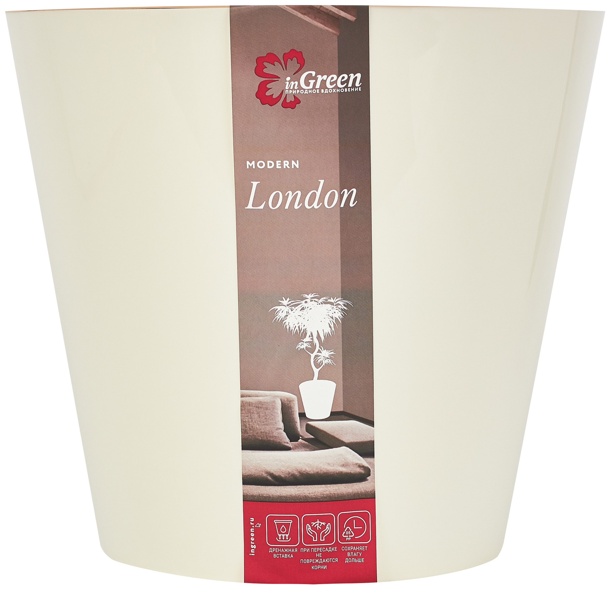 

Горшок для цветов INGREEN London 3,3л d=19см, цвет сливочный, Арт. ING6251СЛВ