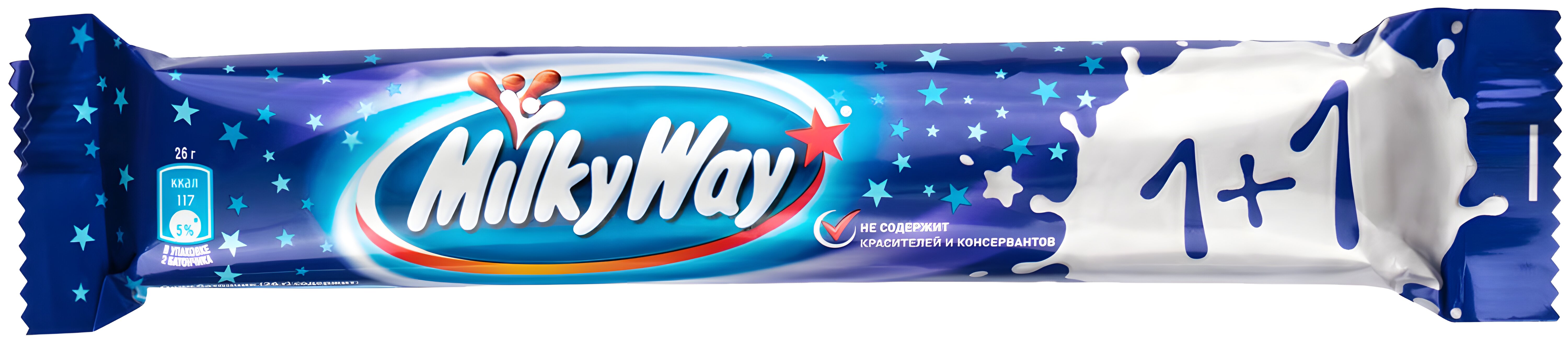 

Шоколадный батончик Milky Way 1+1 с суфле 52 г