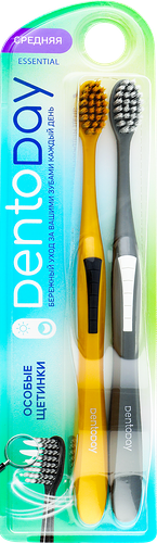 Зубная щетка DENTODAY Essential средней жесткости, 2шт