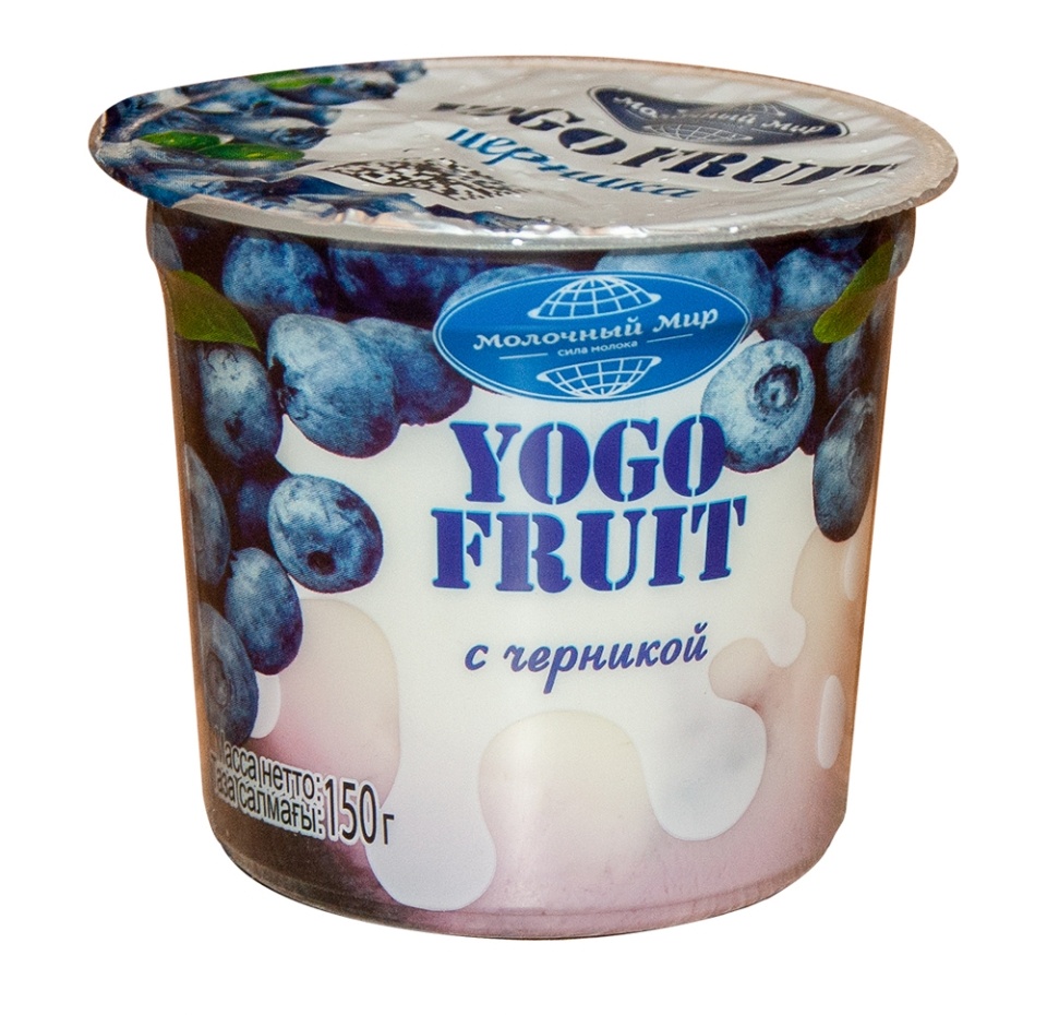 

Йогурт двухслойный Молочный Мир Yogo Fruit Черника 2.5%, 150 г