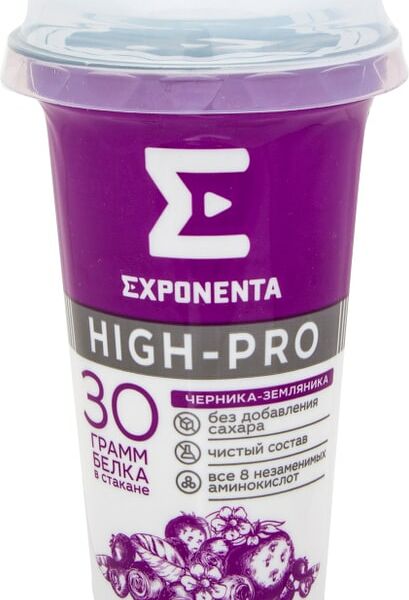Напиток кисломолочный Exponenta Черника-земляника обезжиренный 250г