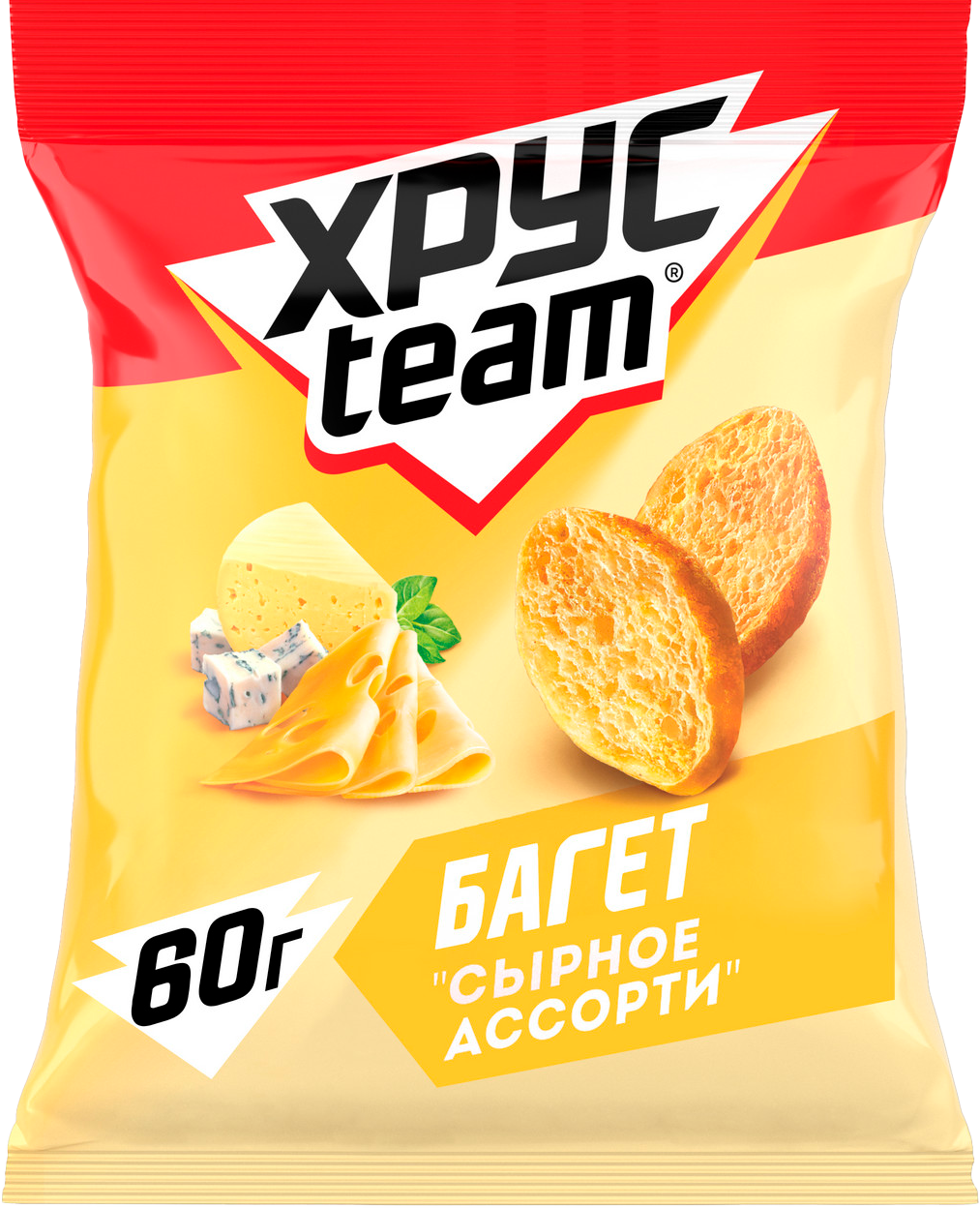 

Сухарики Хрусteam Багет Сырное ассорти