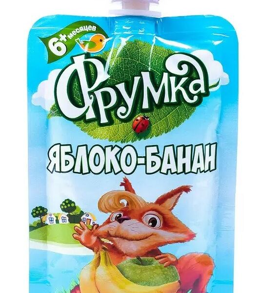 Пюре Фрумка яблоко-банан для детей от 6 месяцев 90г