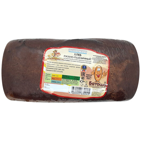 Хлеб ржано-пшеничный Батоша формовой