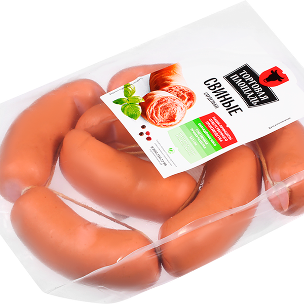 Сардельки ТОРГОВАЯ ПЛОЩАДЬ свиные вес до 1.2 кг