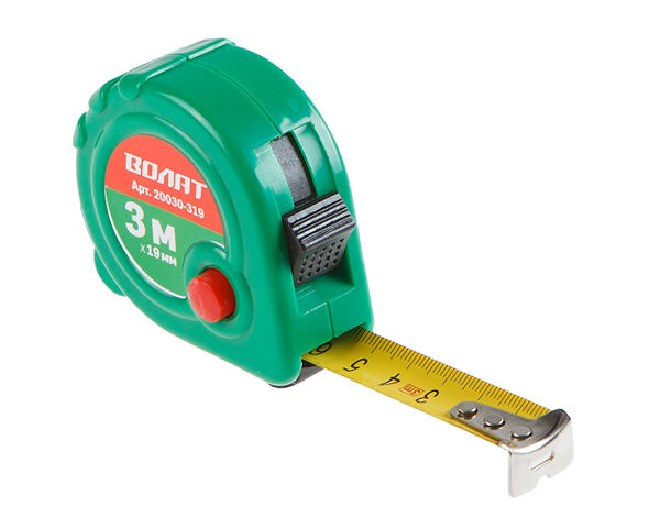Рулетка Волат 3м/19мм обрезин корп