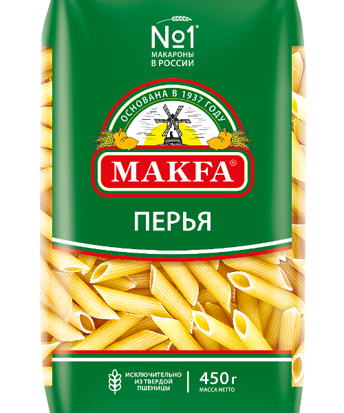 Макаронные изделия Перья рифлёные Makfa