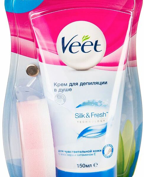 Крем для депиляции Veet 150 мл с алоэ вера и ароматом цветущей фиалки