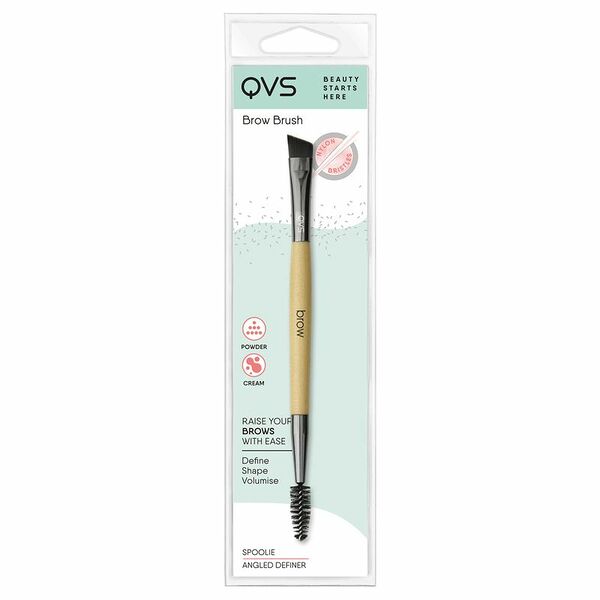 Щетка-кисть для брове Qvs двусторонняя