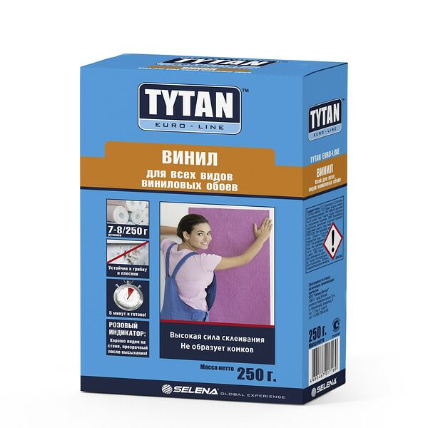 Клей для всех видов виниловых обоев TYTAN Euro-line Винил с индикатором, 250 г