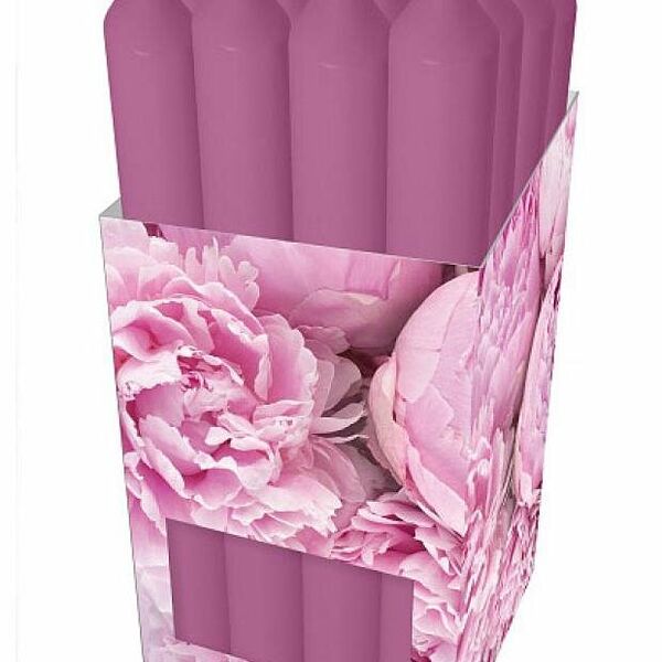 Свеча столовая Пион, 17 см ТМ Kukina Raffinata (Кукина Раффината)