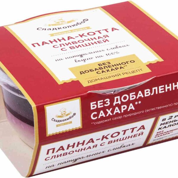 Панна-котта Сладколюбоф сливочная с вишней 110 г