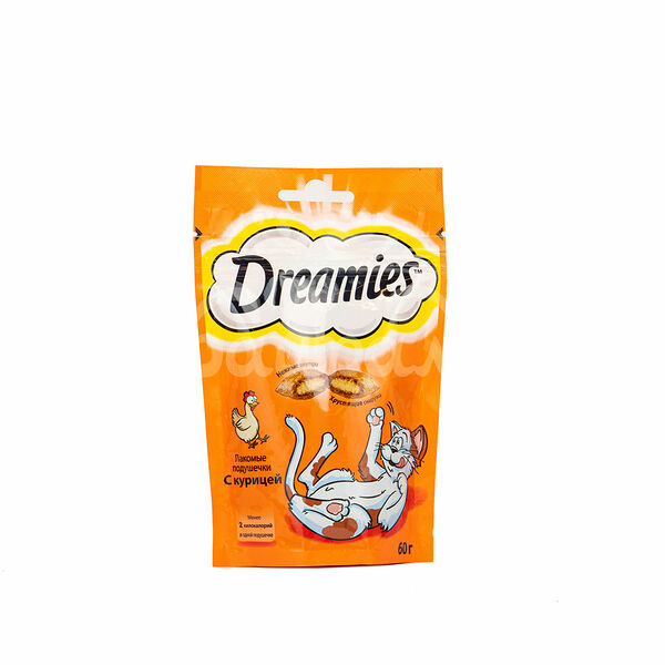 Корм для кошек Dreamies 60гр  Лакомые подушечки с Курицей пакет