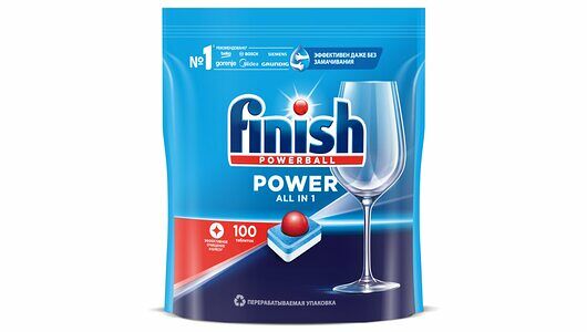 Таблетки для посудомоечной машины Finish Power, 100 шт