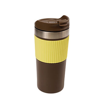 Кружка-термос цвет желтый, встроеный фильтр-поршень Lp On Move 0.35 л, Германия