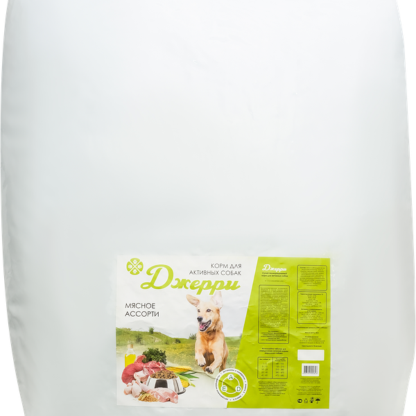 Корм сухой для взрослых собак ДЖЕРРИ Мясное ассорти для активных