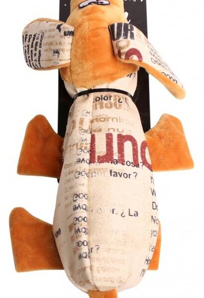 Игрушка текстильная игрушка для собак  Lion Такса с эффектом хруста с бутылкой для собак 55 см.