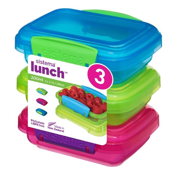 Набор контейнеров Sistema 200мл, 3шт в ассортименте