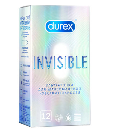 Презервативы Durex Invisible ультратонкие №12