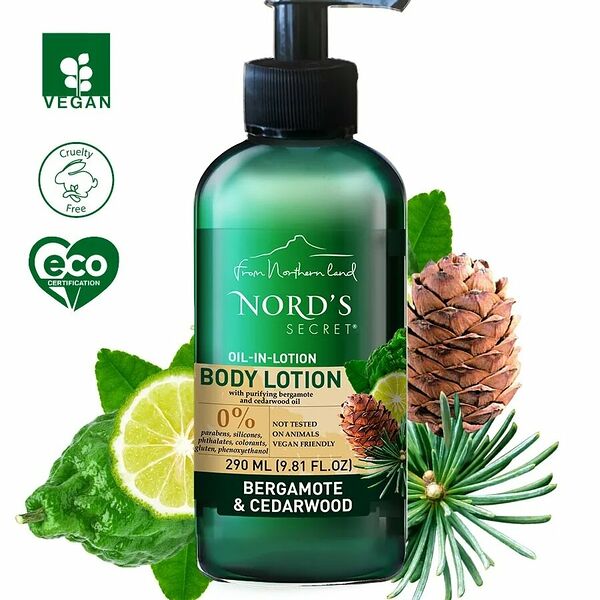 NORDS SECRET Лосьон для тела увлажняющий Бергамот и кедр, 290 мл