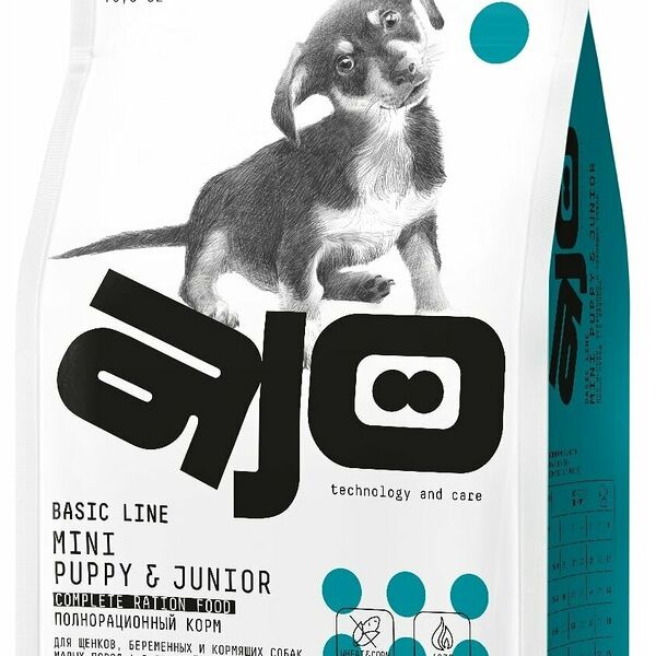 Сухой корм Ajo Dog Mini Puppy & Junior с гречкой для щенков мелких пород 2 кг