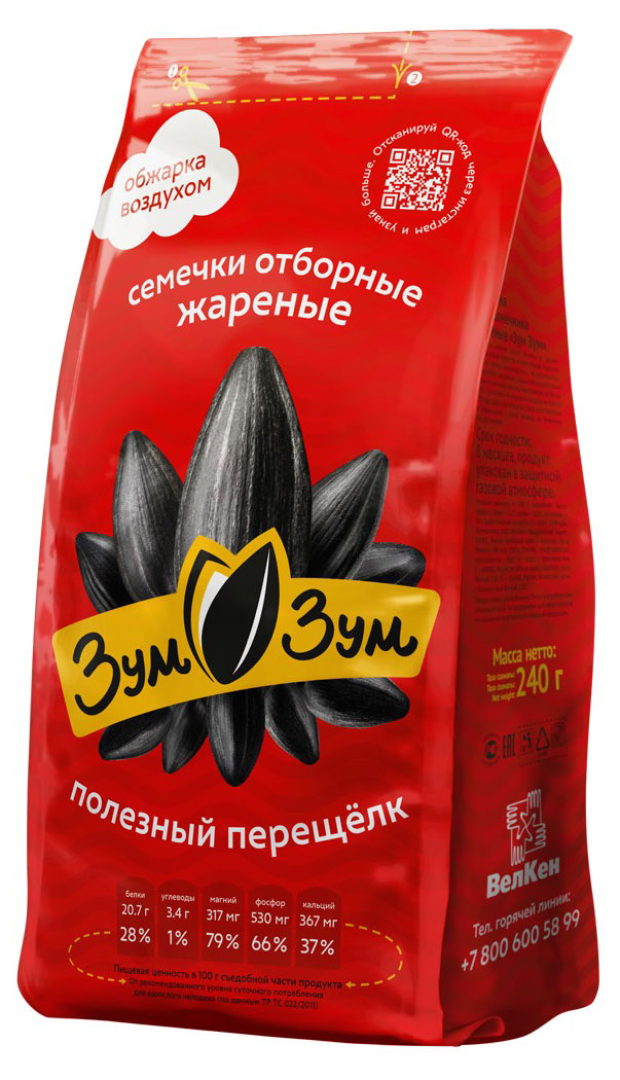 

Семечки Зум-Зум отборные жареные 240 г