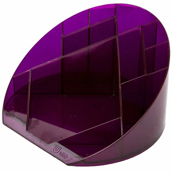 Подставка-органайзер Attache Яркий офис 12 отделений прозрачная фиолетовая