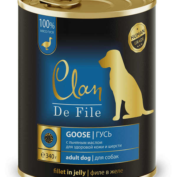 Консервы для собак Clan Clan De File Гусь в желе с экстрактом Юкки и льняное масло