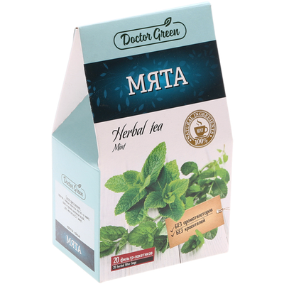 Напиток чайный «Doctor Green» мята, 20 пакетиков.