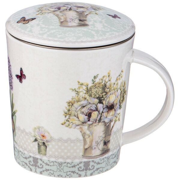 Кружка заварочная Лориан с ситом и крышкой, 320 мл, фарфор