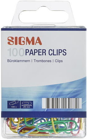 Скрепки Sigma цветные 2,8 см, 100 шт