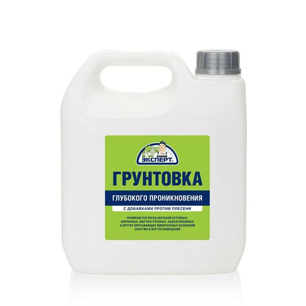Грунт акриловый глубокого проникновения Эксперт, 3 кг, для внутренних и наружных работ