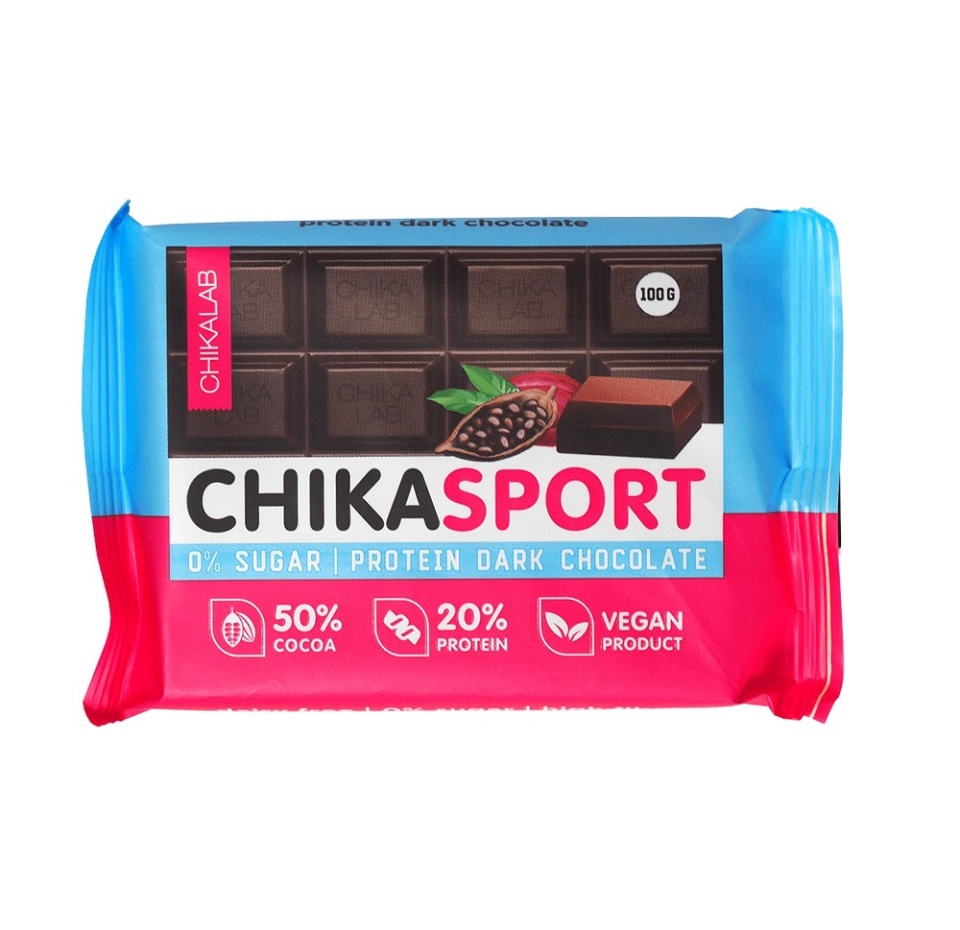 

Шоколад протеиновый CHIKALAB SPORT Тёмный с фундуком (без сахара, веган) 100 г, Россия
