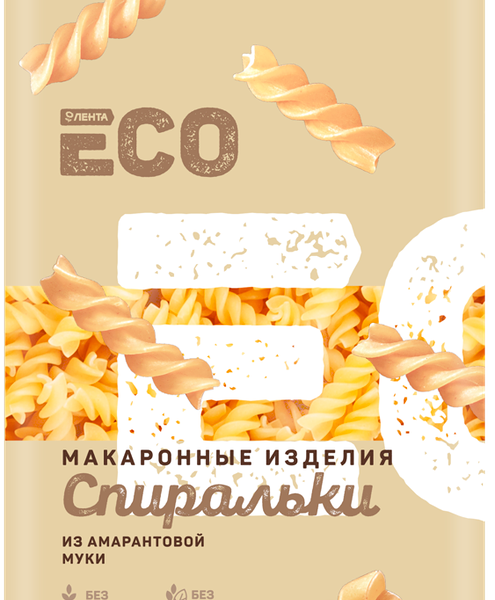 Макароны безглютеновые ЛЕНТА ECO Спиральки, из амарантовой муки