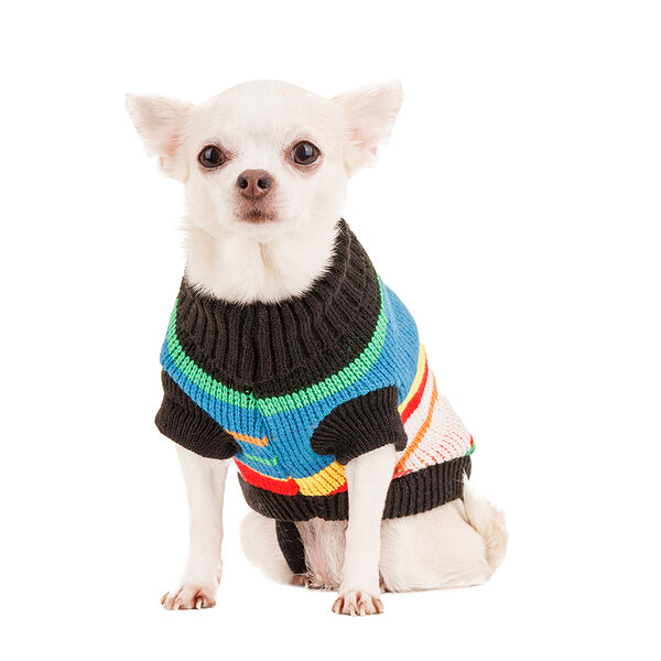 Свитер для собак с мазками 25см S синий (унисекс)