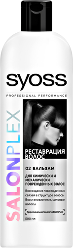 

Бальзам для волос Syoss Salonplex Реставрация волос, 0.5 л