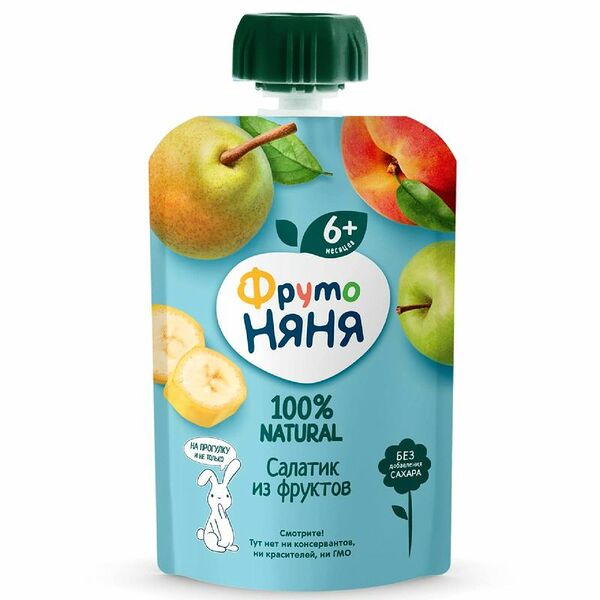 Пюре ФрутоНяня Салатик из фруктов с 6 месяцев, 90г