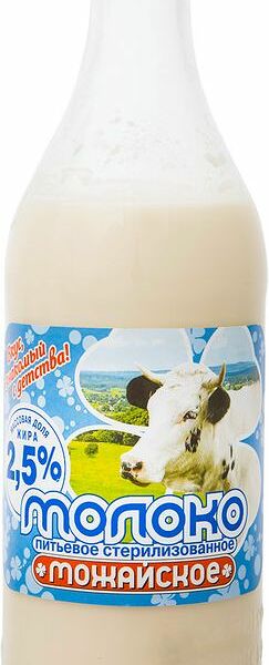 Молоко Можайское стерилизованное 2.5%, 450мл