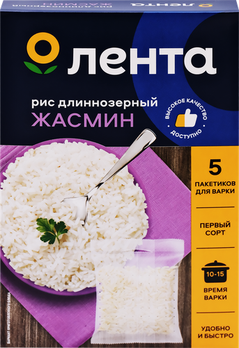 

Рис длиннозерный ЛЕНТА Жасмин, 5х80г