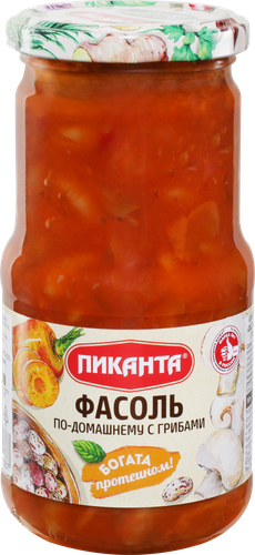 

Фасоль Пиканта по-домашнему с грибами 470 г