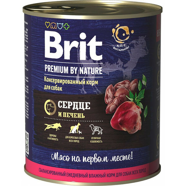 Brit Brit Premium By Nature консервы с сердцем и печенью 850 г