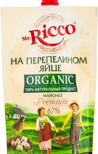 Майонез Mr. Ricco на перепелином яйце 67%, 220мл