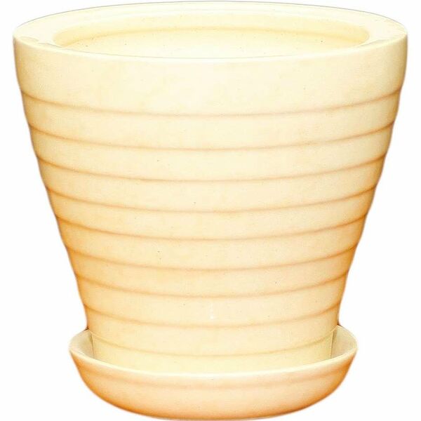 Горшок с поддоном бежевый Ø16 см ТМ Auchan (Ашан)