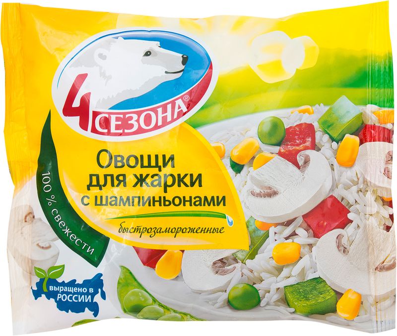 

Овощи замороженные 4 Сезона для жарки с шампиньонами 400 г