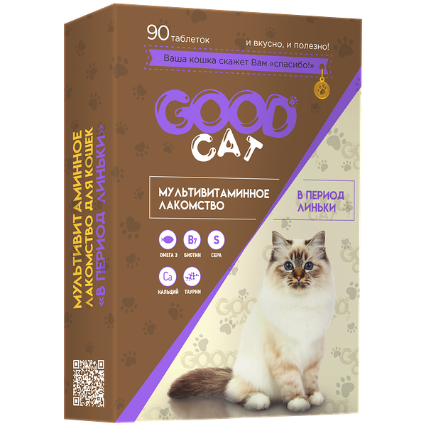 Лакомство Good Cat мультивитаминное в период линьки для кошек 90 шт