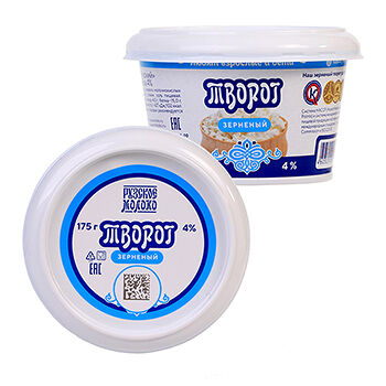 Творог зерненый Рузский 4% Россия
