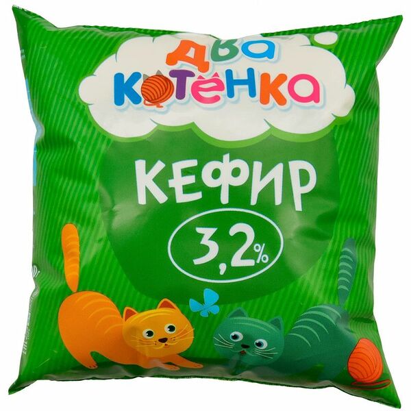 Кефир Два Котёнка 3.2% 500г