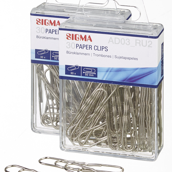 Скрепки 50 мм 30 шт ТМ Sigma (Сигма)