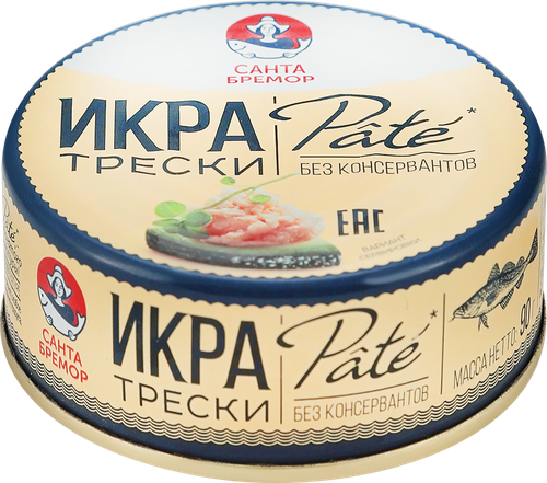 

Икра трески Санта Бремор Pate деликатесная 90 г